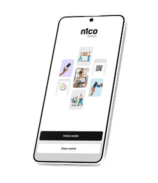Celular con la app n1coBusiness abierta