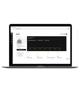 Computadora portátil con el portal de ventas de n1co