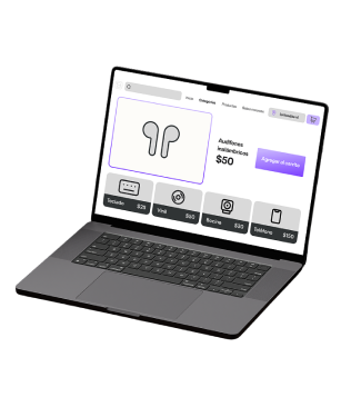 Computadora portátil con una tienda en línea abierta