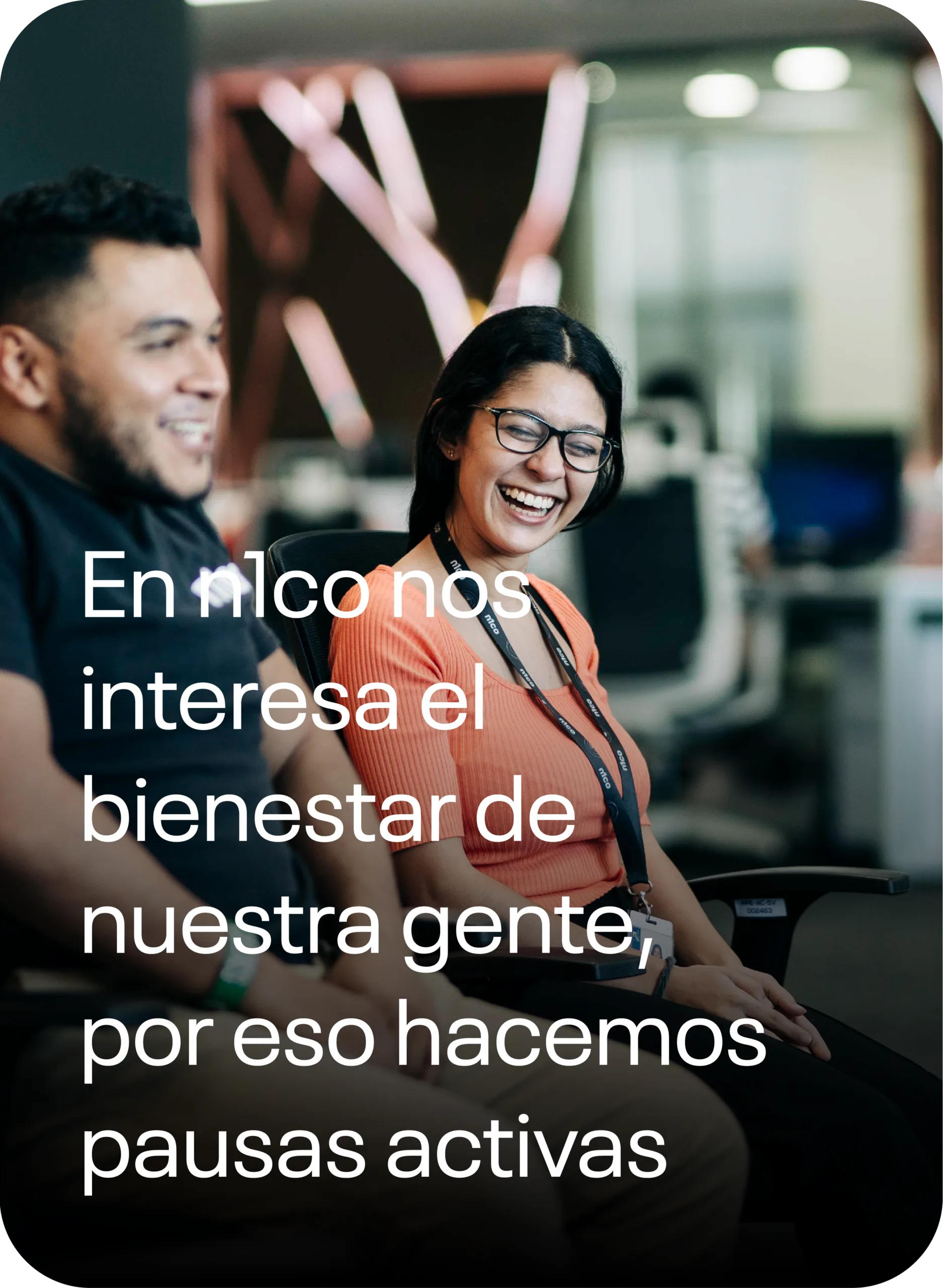 En n1co nos interesa el bienestar de nuestra gente, por eso hacemos pausas activas