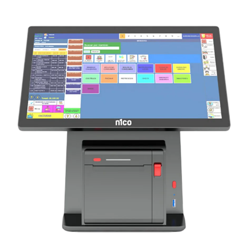 Punto de venta táctil Windows n1coBusiness Punto de venta táctil Windows n1coBusiness F2 de doble pantalla con impresora térmica SEIKO